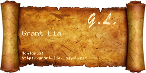 Grant Lia névjegykártya